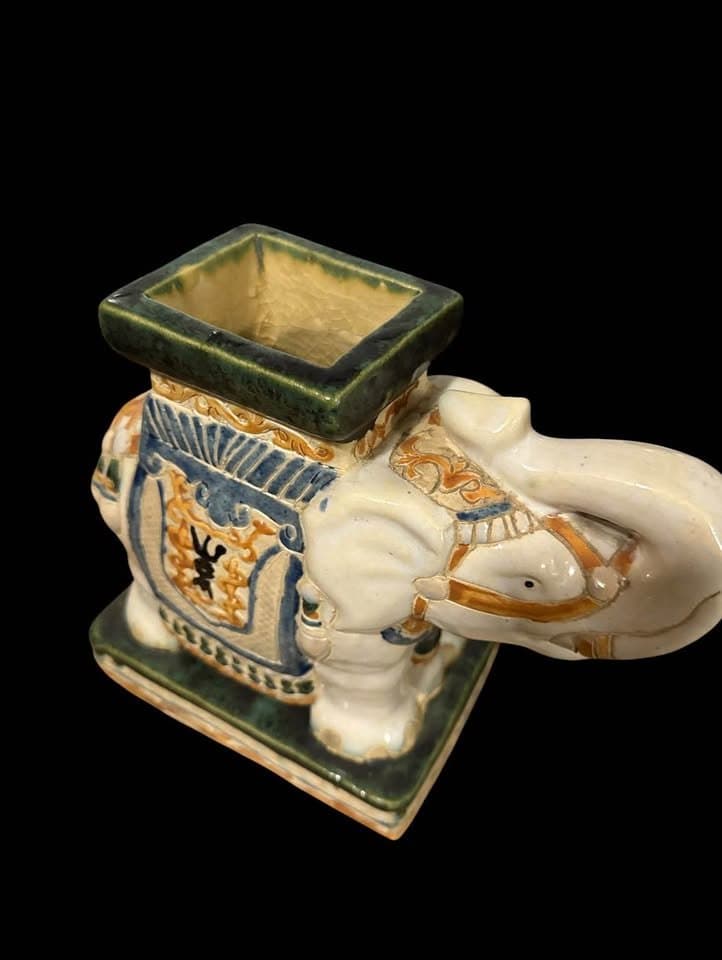 Vintage Ceramic Elephant Planter