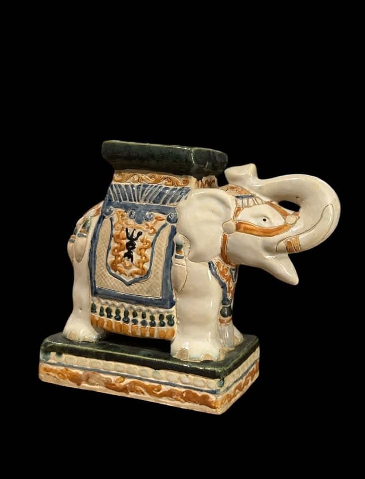 Vintage Ceramic Elephant Planter, Multicolour, photo 2 of 2