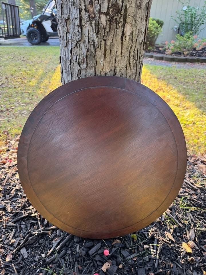 1800s Antique Mahogany Beveled Glass Curio Side Table, Brown, photo 6 of 6