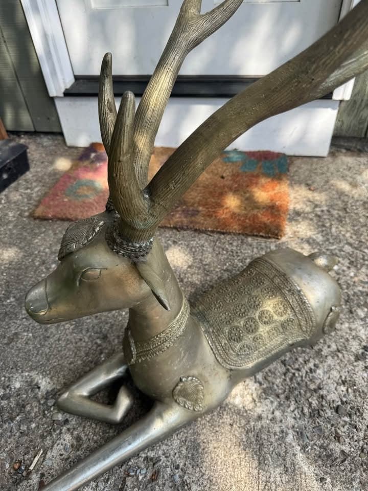 Antique Brass Mid Century Modern Deer