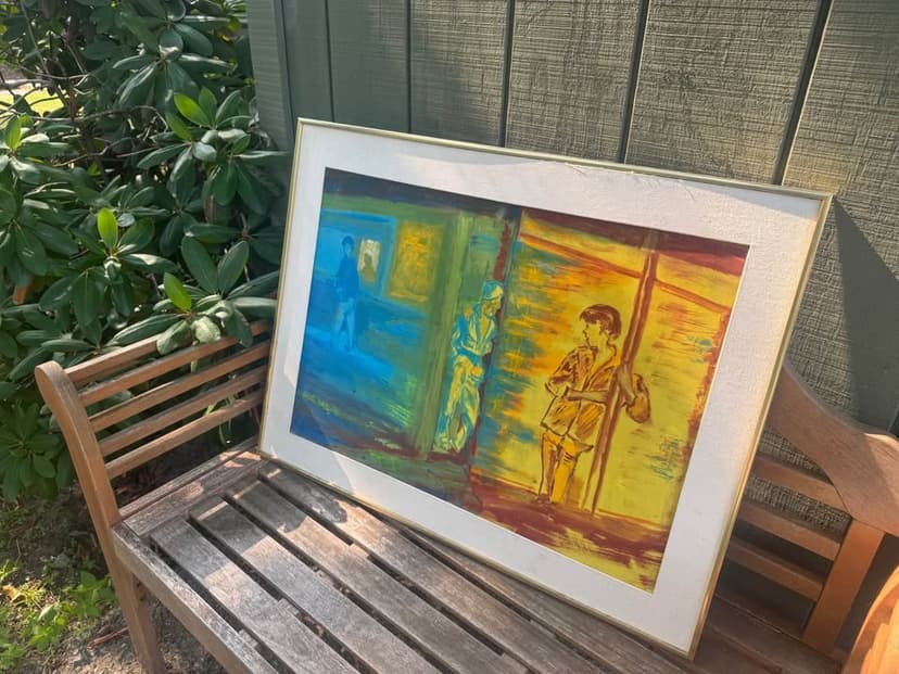 Vintage Abstract Contemporary Oil on Canvas Piece