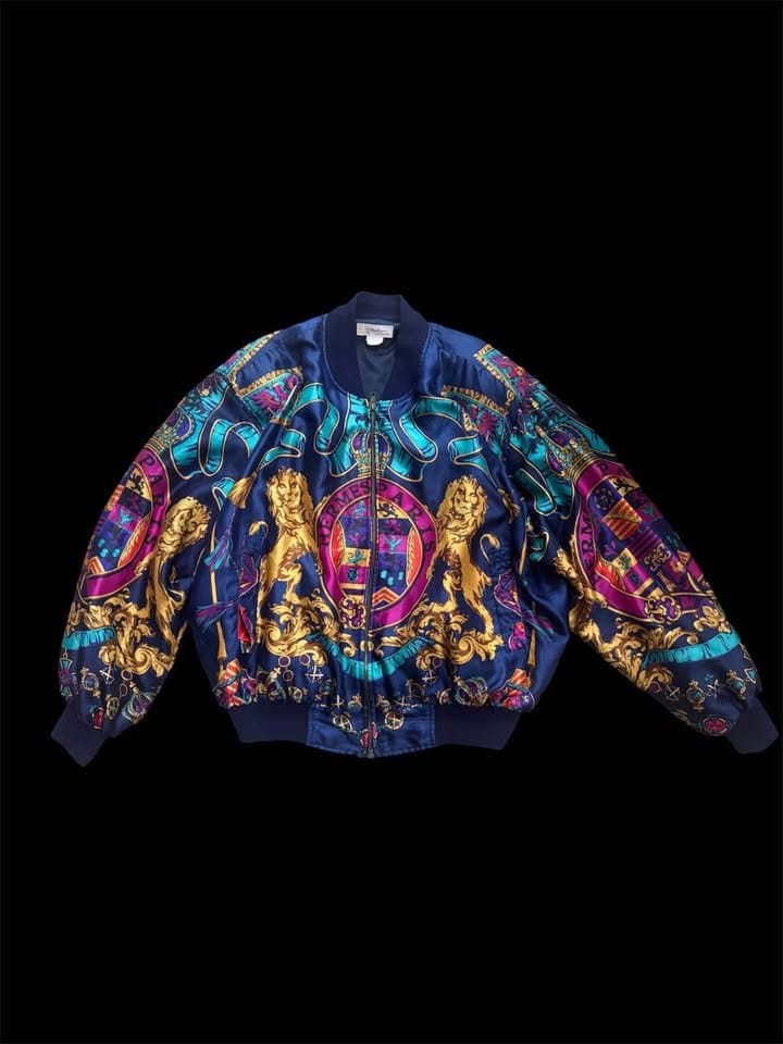 Vintage 80s Hermès Paris Silk Bomber Jacket
