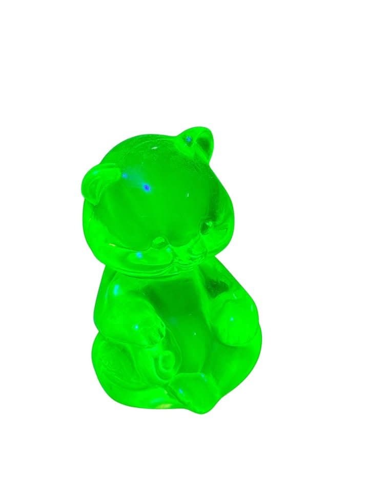 Fenton Opalescent Topaz Bear Figurine
