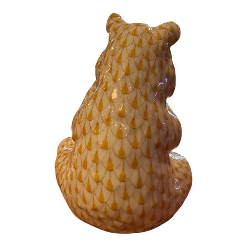 Vintage Collectible Porcelain Herend Bear, Yellow & White, photo 2 of 3