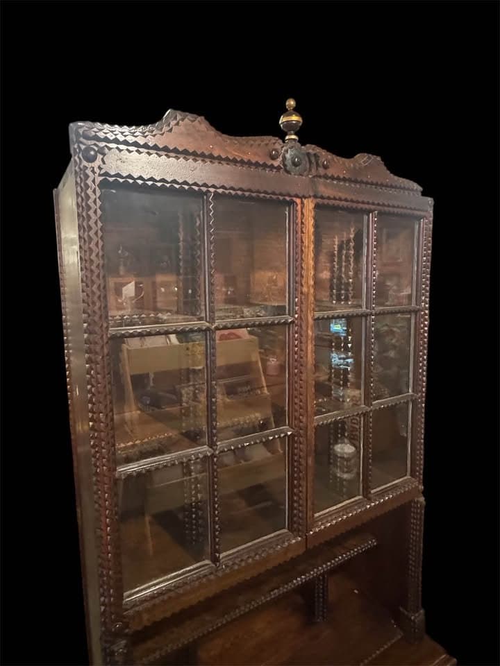 Antique Tramp Art Hutch, Brown, photo 2 of 5