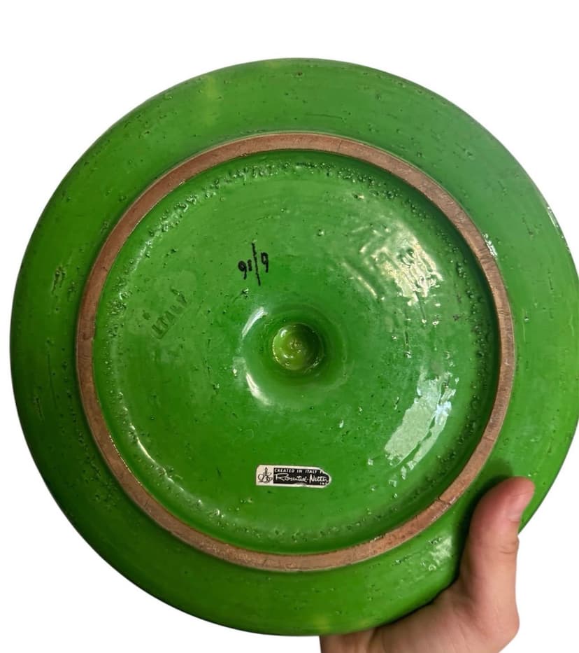 Massive Vibrant Green MCM Italian Ceramic Ashtray by Rosenthal Netter, photo 2 of 2