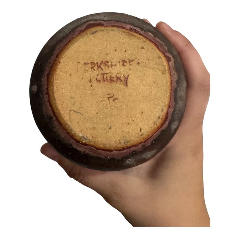 MCM Brutalist Berkshire Pottery Vase, Brown, photo 2 of 2