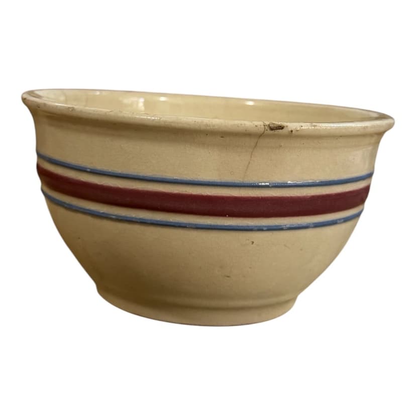 Vintage Watt Oven Ware 6” Diameter Striped Bowl
