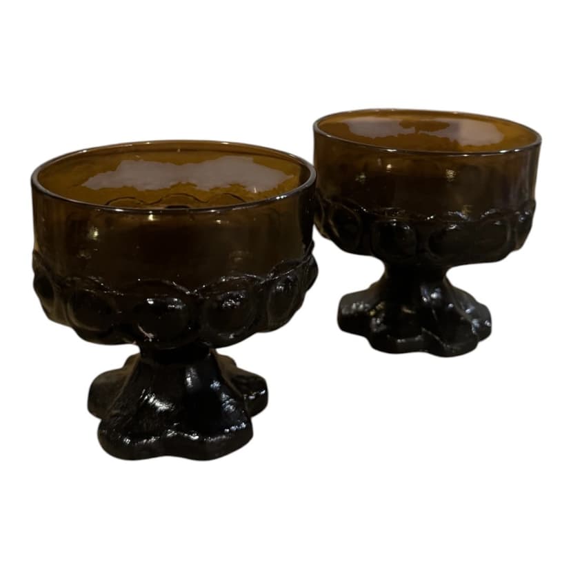Vintage Tiffin Franciscan Smoke Glass Sherbets