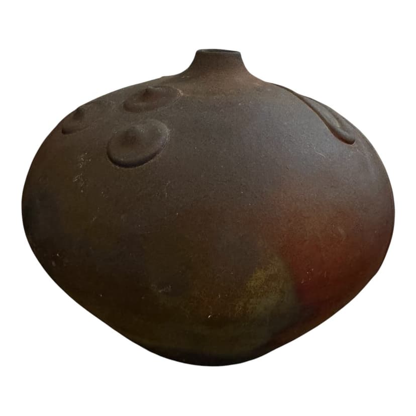 Vintage Signed Copper Raku Vase by Kerry Gonzalez, Brown, photo 4 of 4