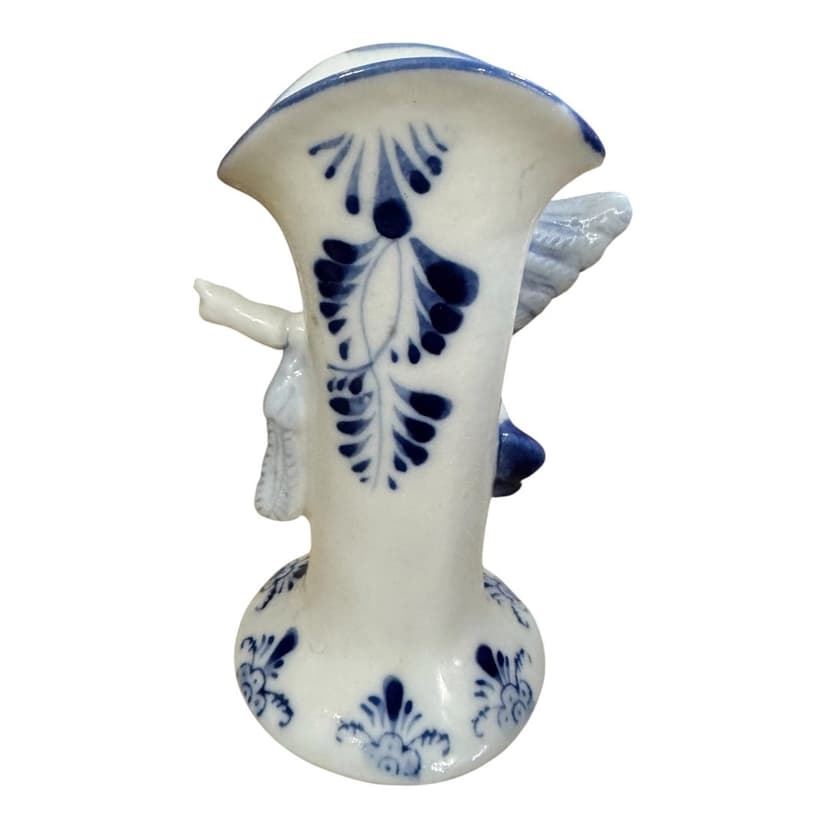 Vintage Deft Collectible Cherub Vase, Blue & White, photo 2 of 3