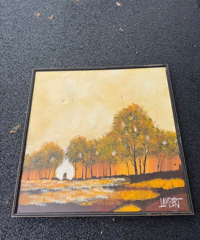 Signed & Framed Mid Century Oil Painted