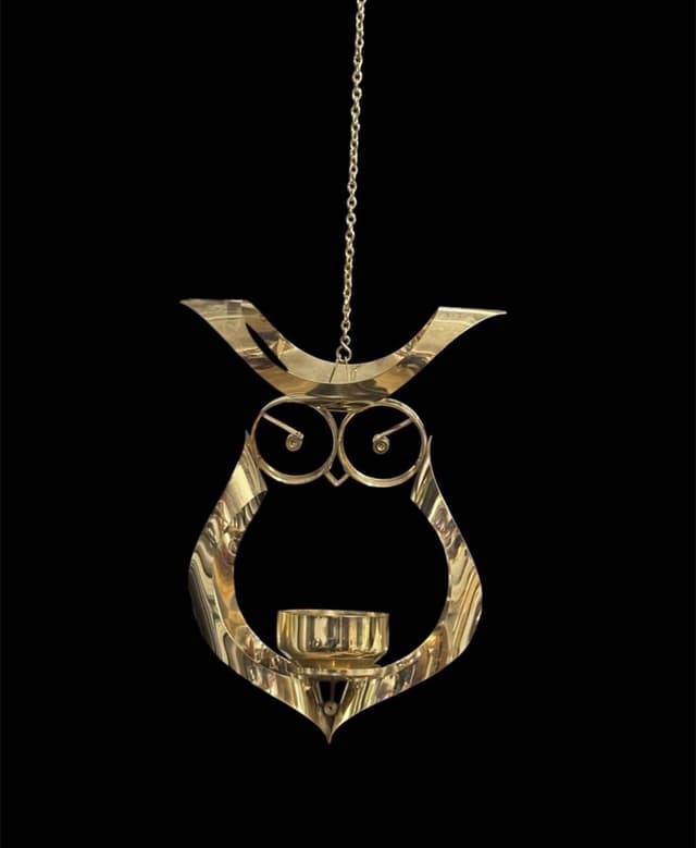 Vintage Hanging Owl Candle Holder