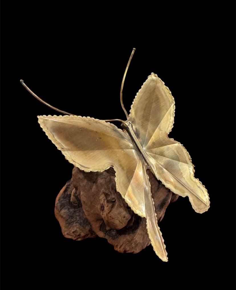 MCM Brutalist Brass Butterfly Sculpture