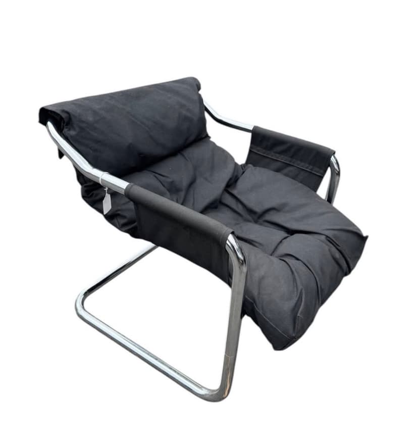 Authentic MCM Cantilever “Bauhaus”Chair, Chrome & black, photo 2 of 2