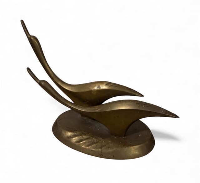 Rosenthal Brass Modernist Swan Sculpture