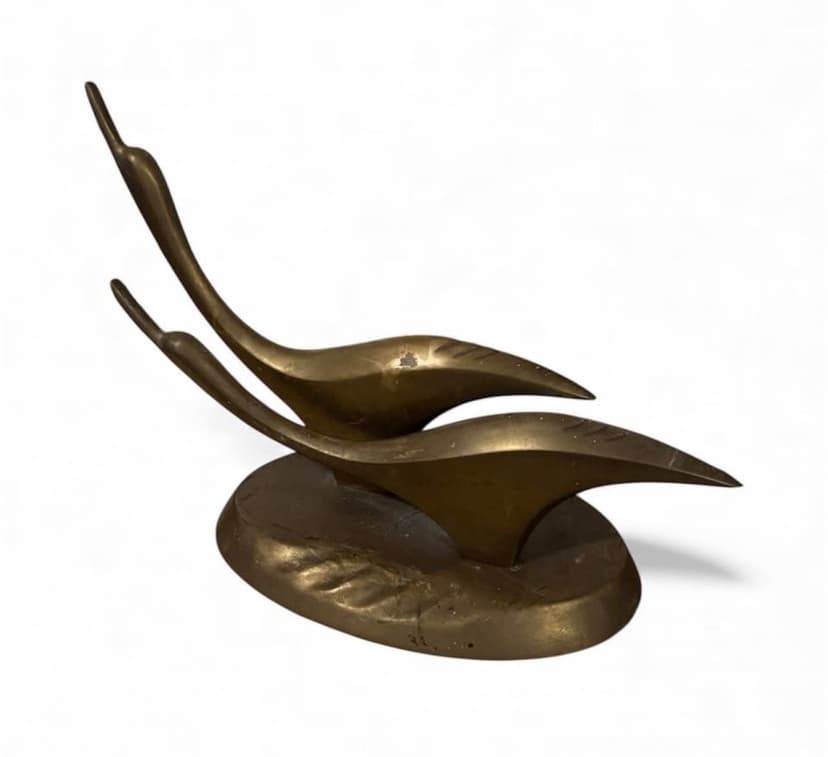 Rosenthal Brass Modernist Swan Sculpture