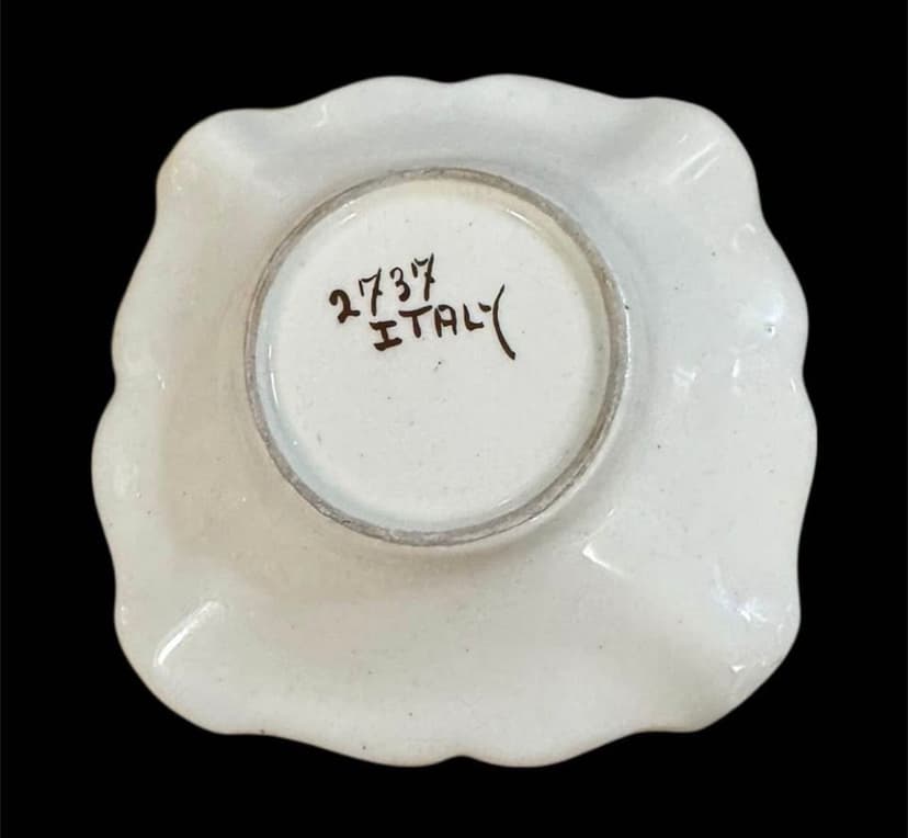 Vintage Italian Capodimonte Italian Porcelain Ashtray, Multi-colored, photo 2 of 2