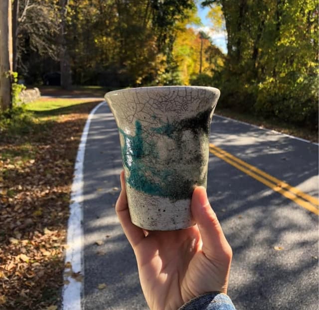 Vintage Raku Pottery Vase